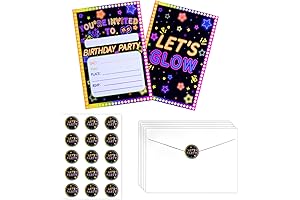 20Pcs Glow Party Invitations Sets for Kids Birthday