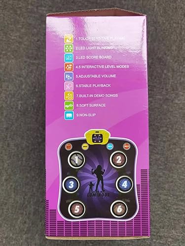 Miniatura 12 de Tapetes de baile para niños de 3 a 12 años, almohadilla de baile con 6 botones iluminados, tapete de juego de baile musical con 5 modos de juego,