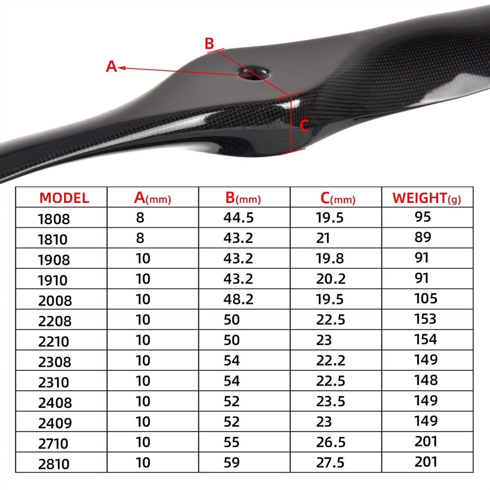 For hélice de avión de Gas RC 18x8 18x10 19x8 19x10 20x8 22x8 22x10 23x8 23x10 Helix Props (Color : 23x10)