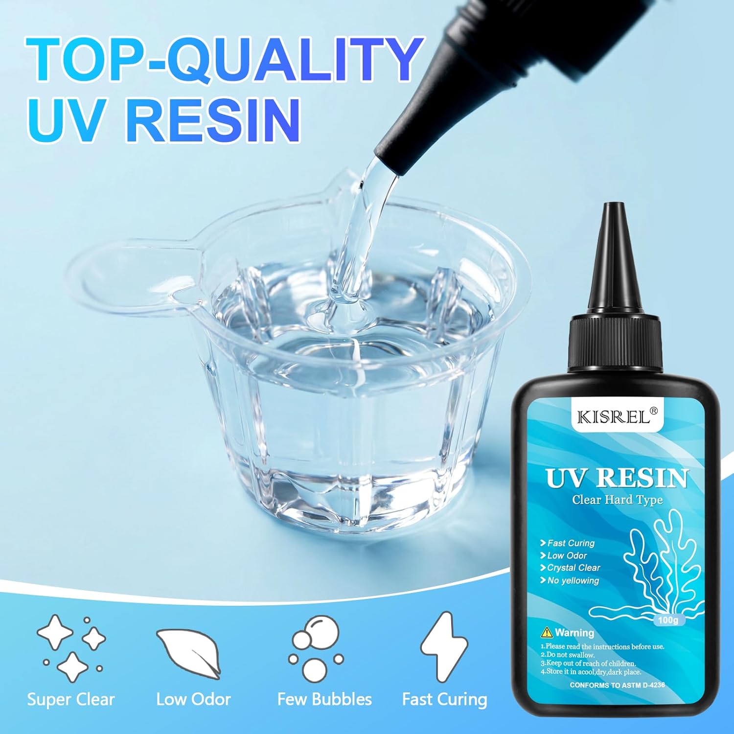KISREL UV Resin Jewelry Making Kit, 200g Crystal Clear Resin with Light and Molds, DIY Jewelry Making Kit, Resina Starter Kit for Keychain and Earring