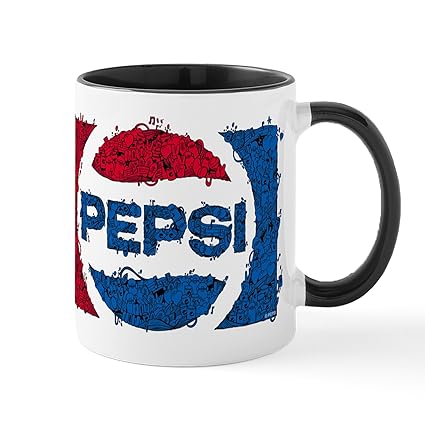 CafePress Pepsi Logo Doodle 11 oz (325 ml) Ceramic Coffee Mug