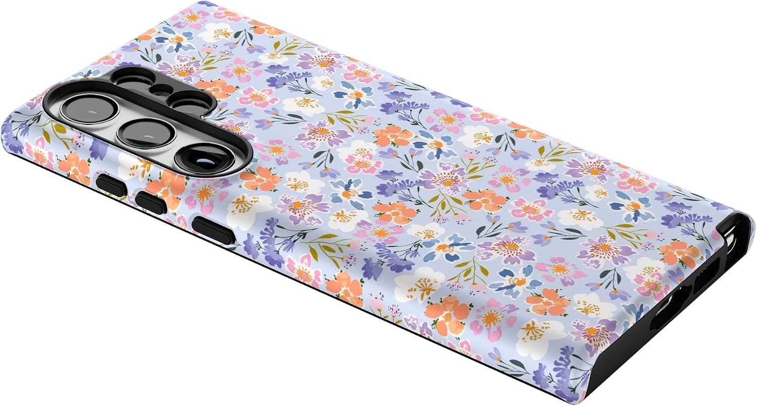 Casely Galaxy S23 Ultra Case | Poppy Meadows | Pastel Floral | Essential Slim Dual-Layer Protective Design