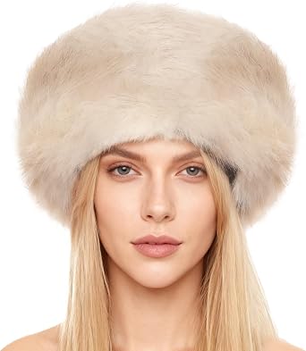 Russian Hat Winter Faux Fur Hats Cossack Hat Warm Russian Style Cap for Women