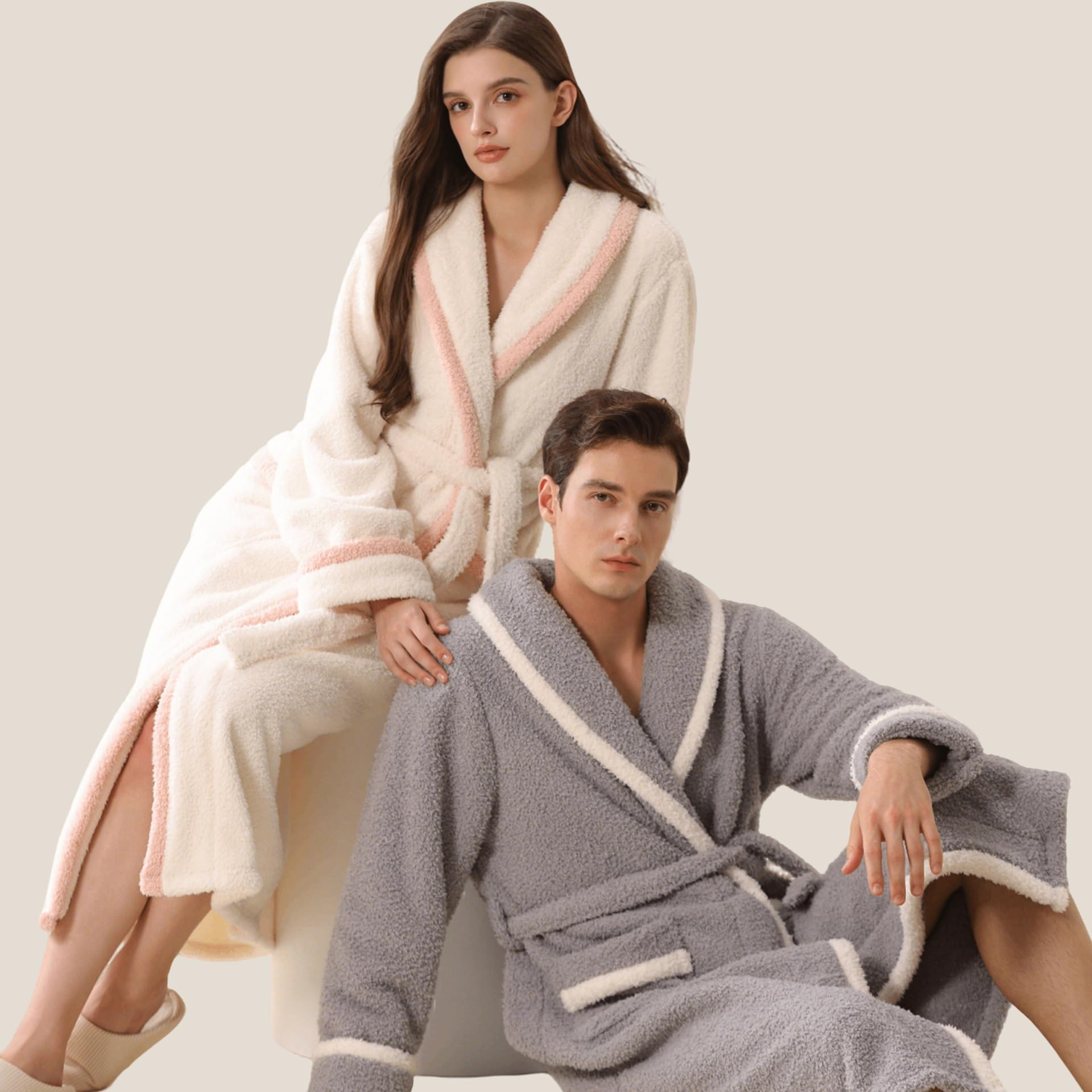 albornoz Albornoz suave de felpa premium for mujer, cálido y esponjoso