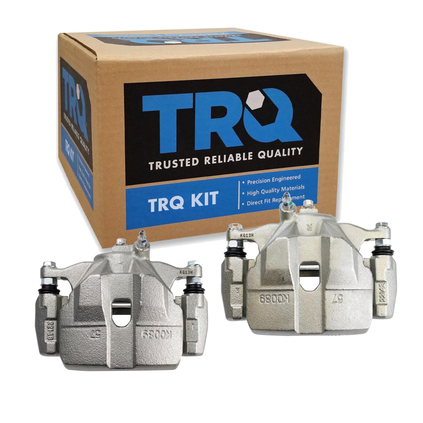 TRQ Front Driver and Passenger Side Brake Caliper Set Caliper Brackets