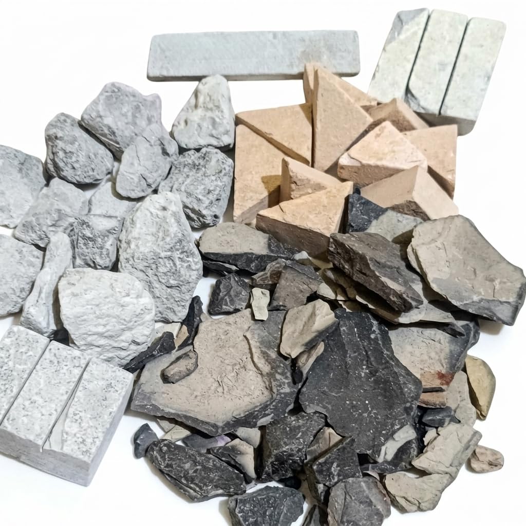 Subhsavitri Mixed Edible Clay Assortment | Red Tiny Triangle, Black Tiny, KitKat Slate, Butter Grey Roasted Nakumatt & Non-Roasted Nakumatt (500 Gm)-image-7