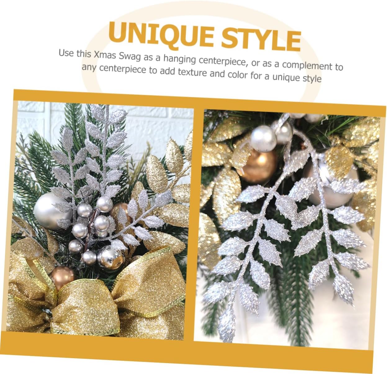 Ciieeo Xmas Stair Railing Swag Beautiful Christmas Swag Wreath for Holiday Decor for Wall Window Door Elegant Non-Lighting Design for Home Decoration
