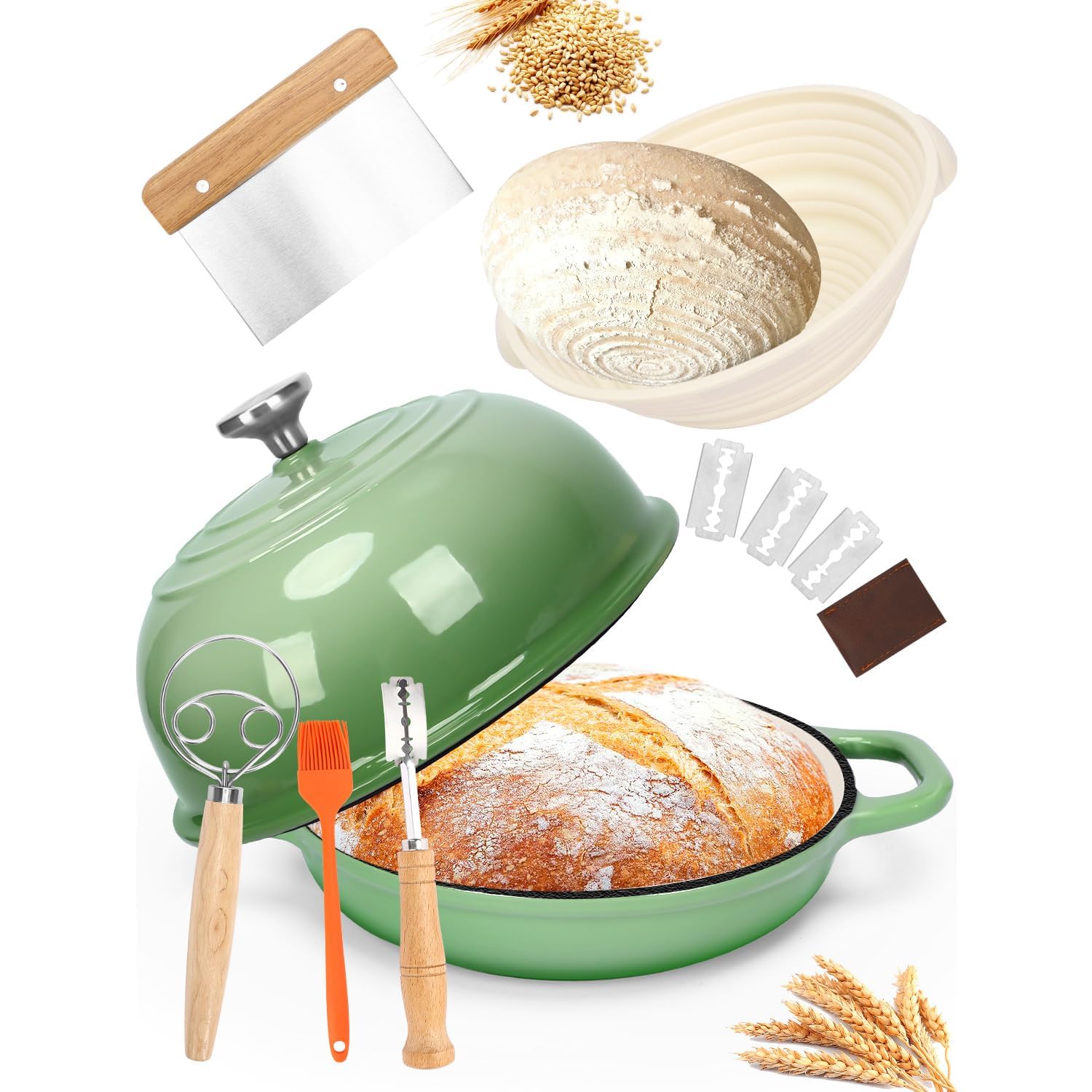 KRUSTENZAUBER Broodbakvorm Met Deksel Incl Fermentatiemand Robuuste 28 Cm Bakvorm Van Gietijzer Ideaal Als Bakvorm Toastbrood Gietijzeren Pan Brood Bakken Accessoires 661622580