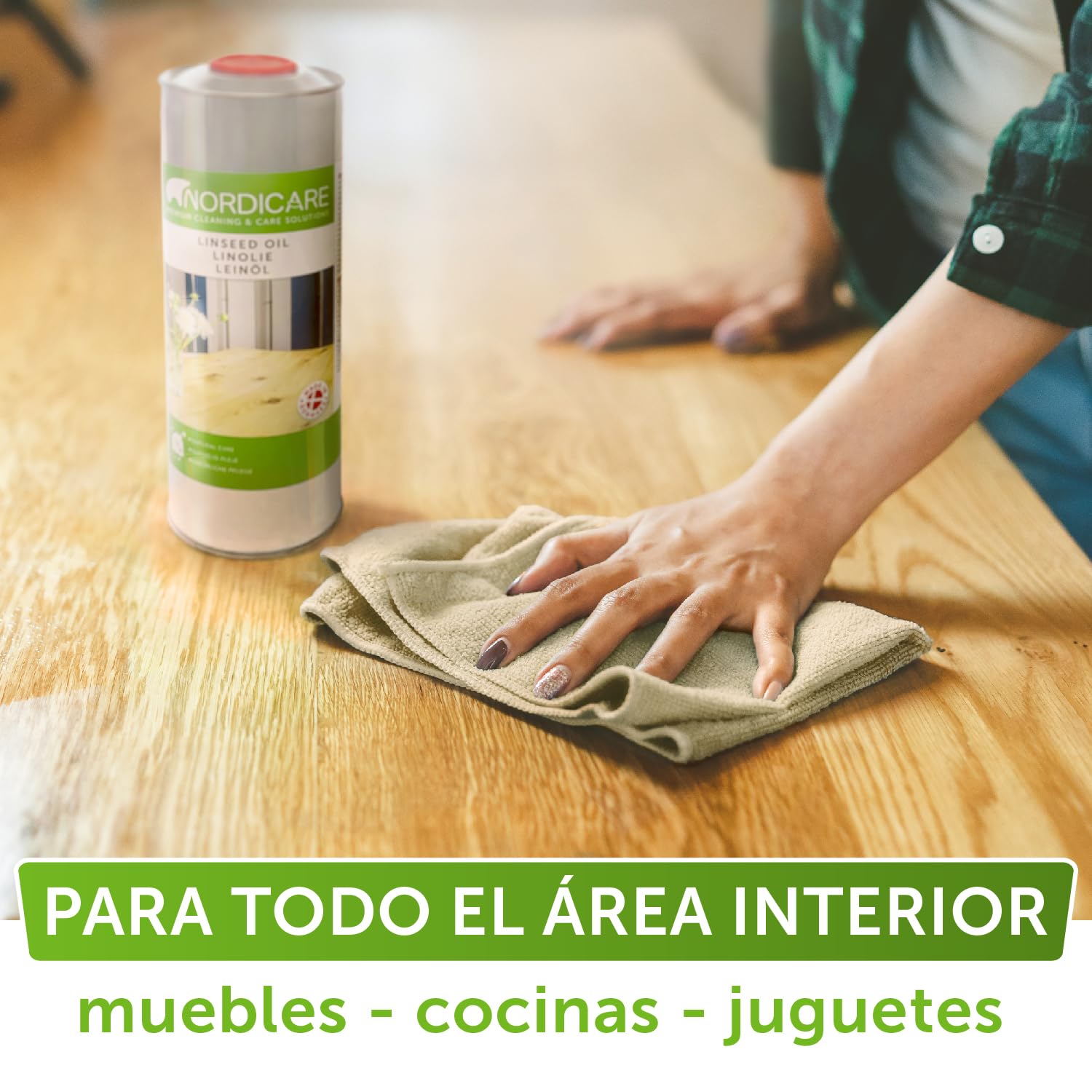 Nordicare Aceite de linaza [2,5L] para la protección de la madera I Barniz de aceite de linaza para el interior I Aceite cocido de linaza para muebles, aceite de madera, aceite de lino