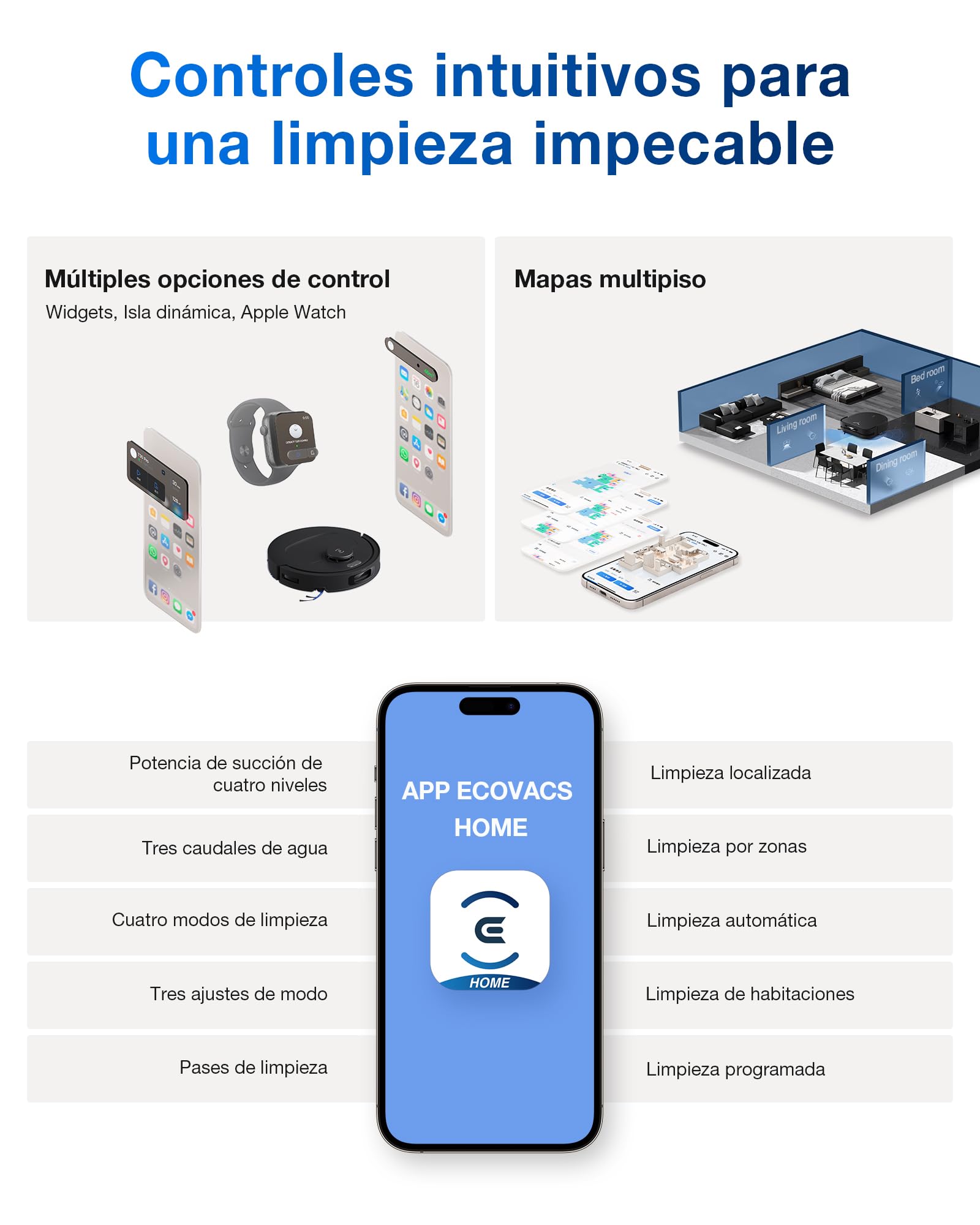 ECOVACS DEEBOT T30e Omni Robot Aspirador y mopa,25,000 Pa | ZeroTangle 3.0, cepillo lateral ARClean, cepillo principal (triple V), estación OMNI, vaciado automático, secado a 45 °C