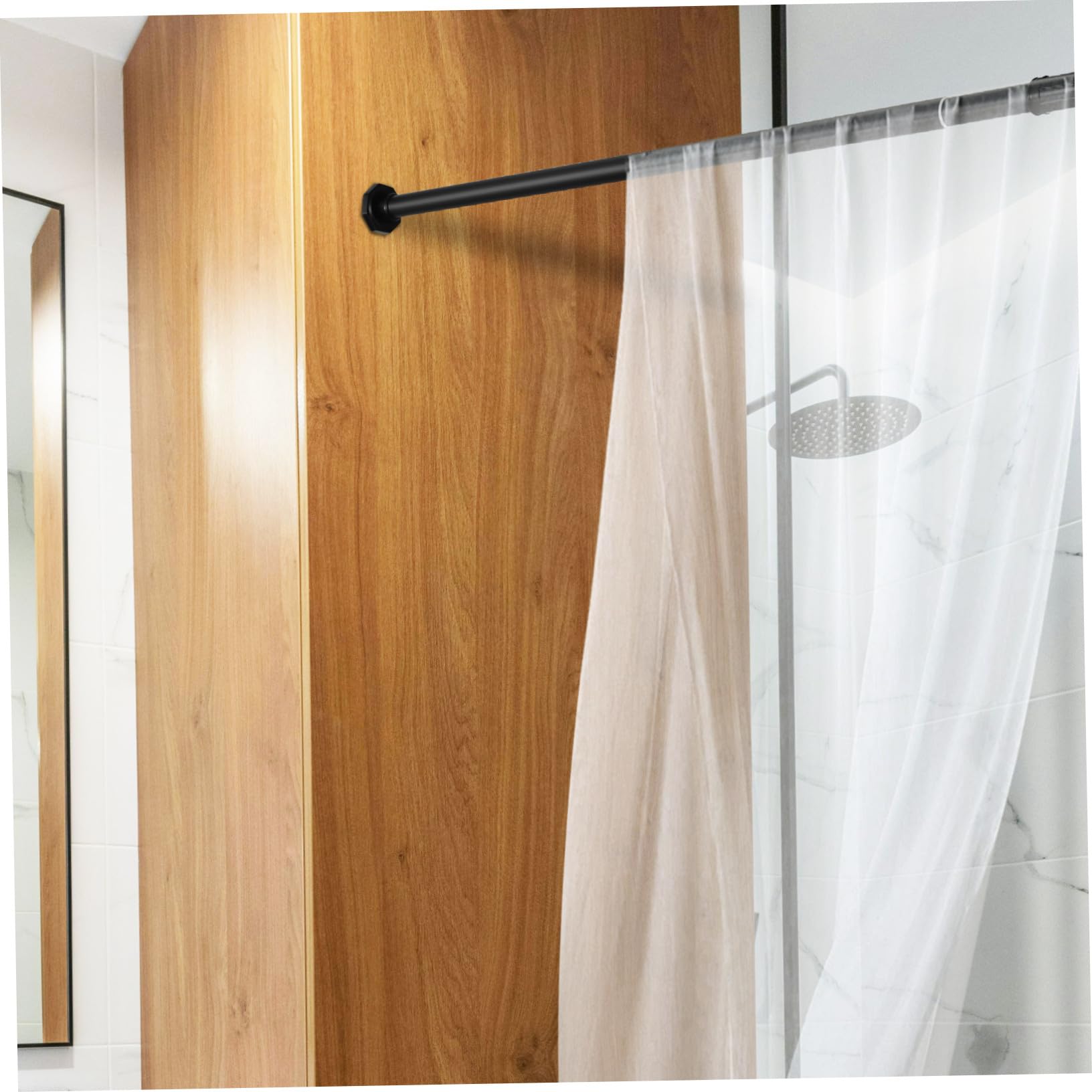 Tringle à Vêtements Extensible Noire en Acier Inoxydable 110-200 Cm