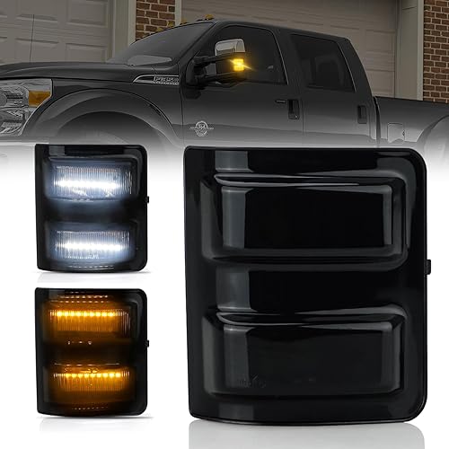 Miniatura 8 de D-Lumina Luces LED secuenciales de espejo lateral con señal de giro para lente ahumada compatible con Fo-rd Ranger T6 Raptor Wildtrak y Everest