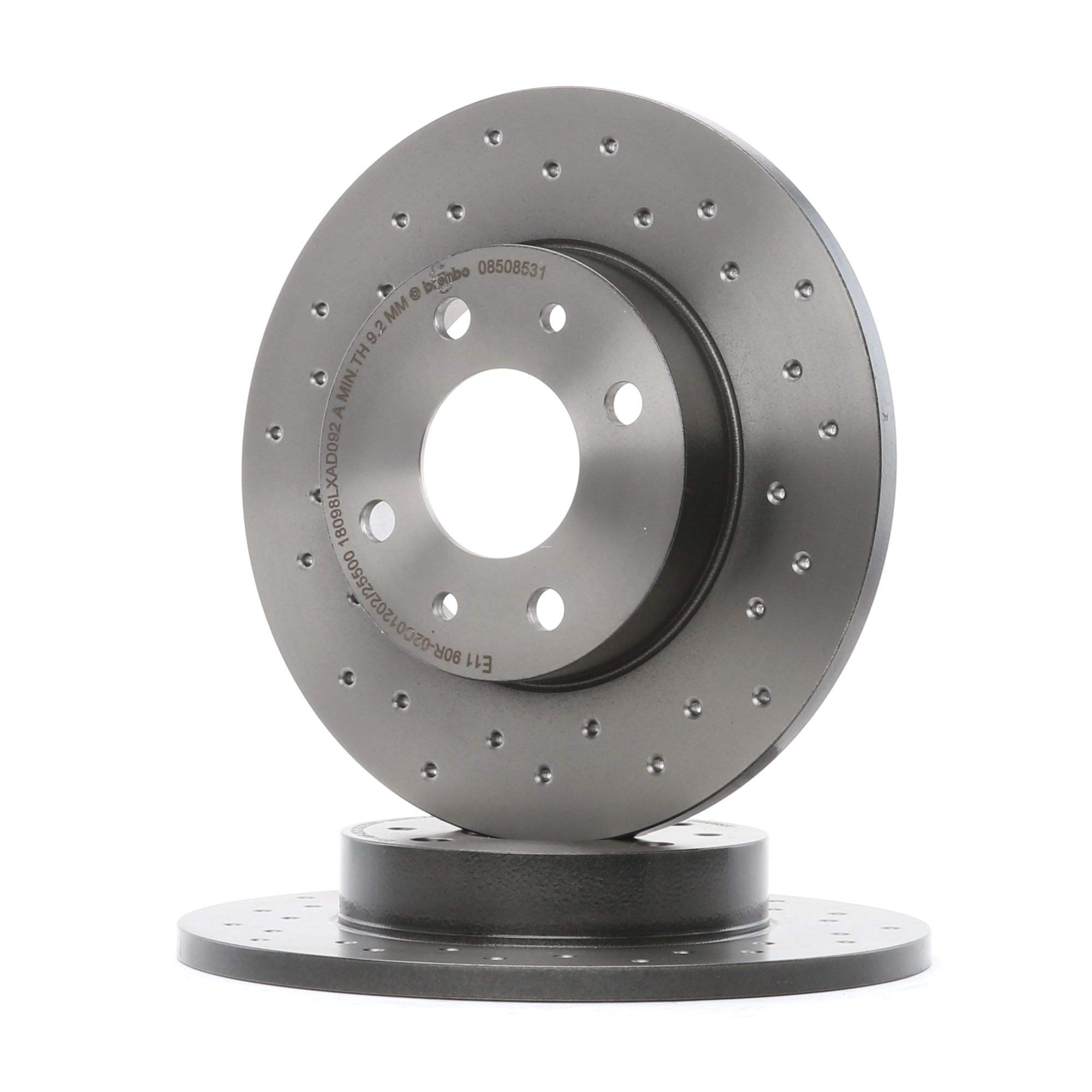 2x BREMBO Disco freno Posteriore Ø240mm Altezza: 40mm Spessore: 11mm pieno forato 08.5085.31 Compatibilità con ABARTH 500/595 / 695 Hatchback 312 500C / 595C / 695C 312 Cabrio