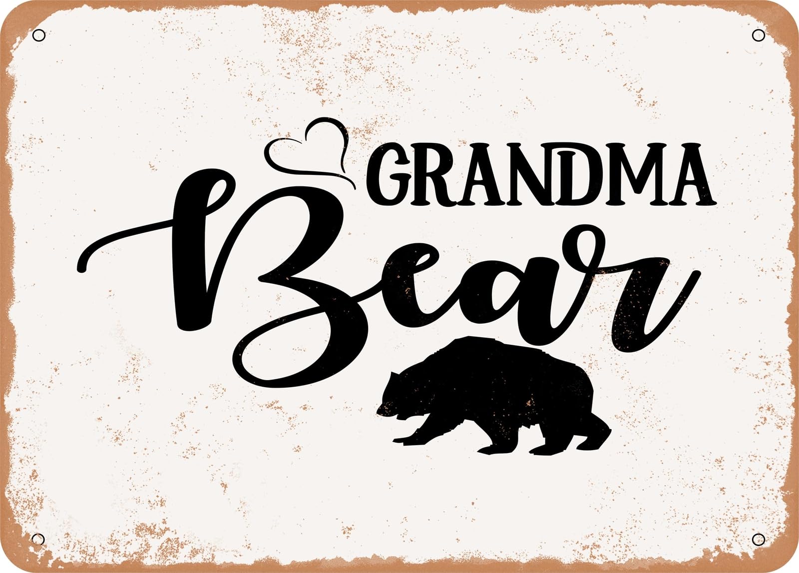 Miaomansenstore Metal Sign - Grandma Bear - Vintage Look Sign Home Decor