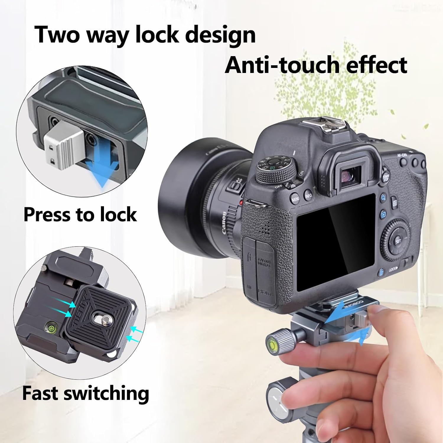 Camera Tripod Ball Head 28mm Metal Panorama Ball Head Compatible with Arca Type Quick Release Plate 1/4" Screw 3/8" Thread Mount Max Load 17lb/8kg Ball Head Mount for Monopod Slider DSLR Camera