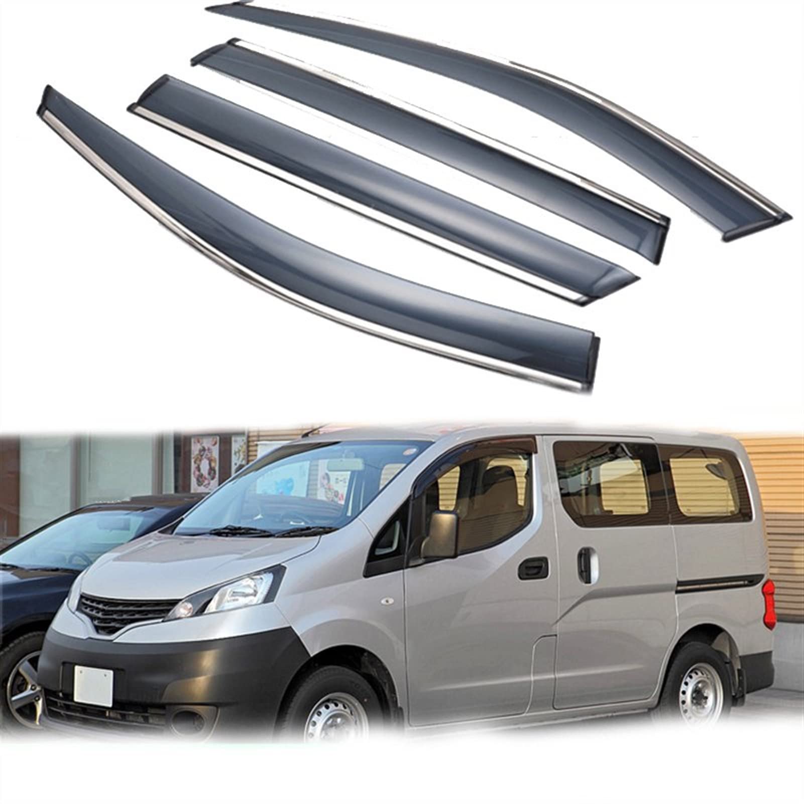WILSEM Für Nissan NV200 2009 2010 2011 2012 2013 2014 2015 2016 2017 2018 2019 Autofenster Visier Regenschutz Deflektoren Markise Trim Zubehör Auto & Motorrad