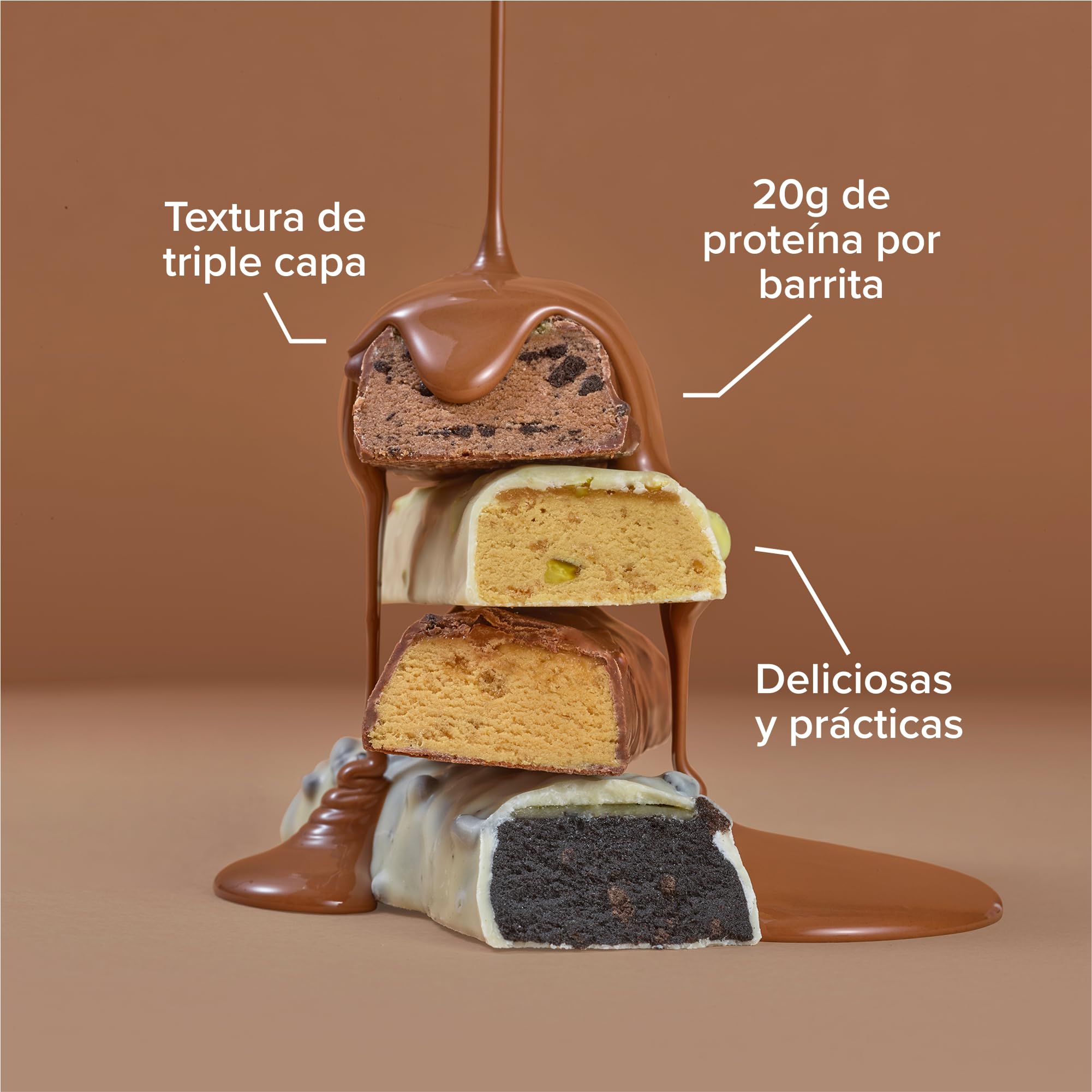 Bulk Macro Munch Barrita Proteica | Chocolate Cookies | 12 x 62g | 20g de proteína por barrita | Baja en azúcar | Alta en fibra | Triple capa | óptimo para llevar