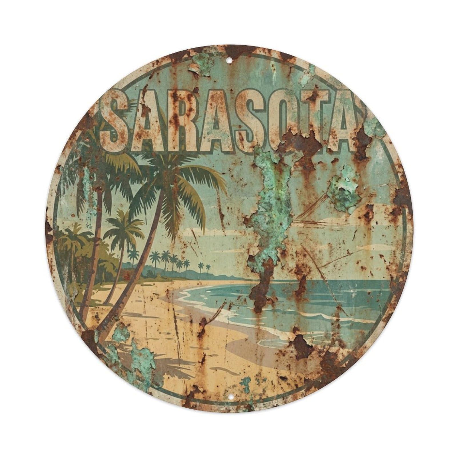 Tgrcjimh Style Metal Tin Sign Vintage Travel Usa Sarasota