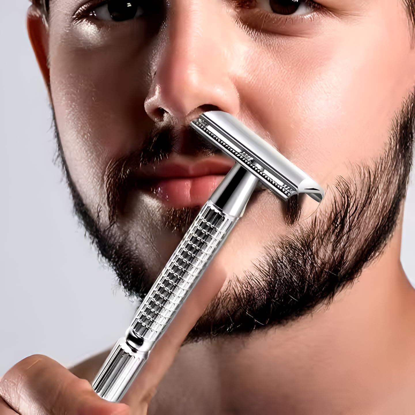 Double Edge Safety Razor for Men and Women - Butterfly Open Shaving Razor with 10 Stainless Steel Blades, Precision Shaving, Durable, Eco-Friendly 12-Piece Kit