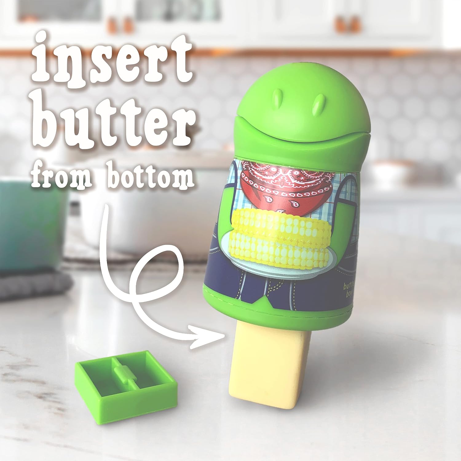 Talisman Designs Butter Boy Butter Keeper & Spreader, Green