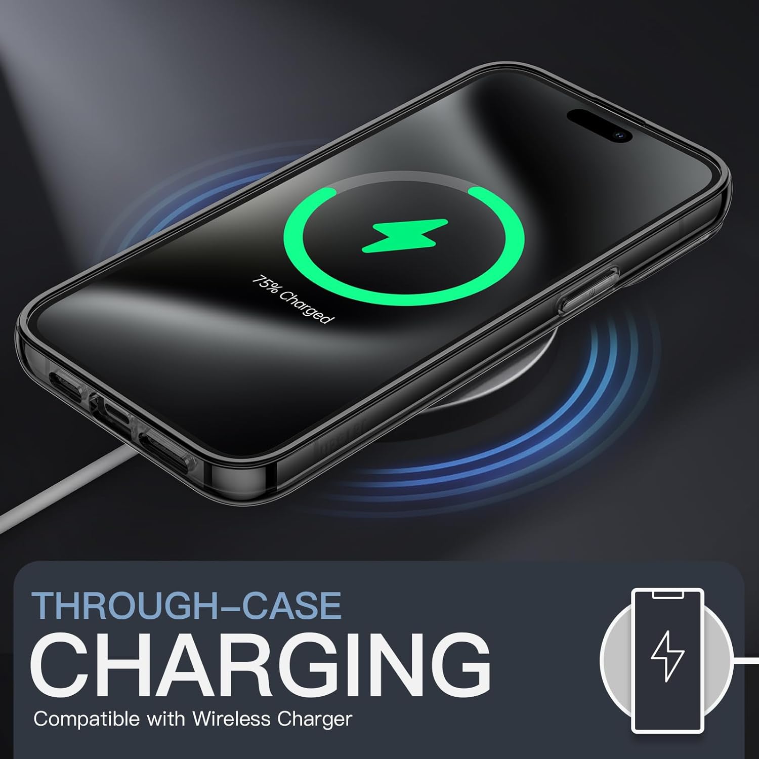 JETech Magnetic Case for iPhone 15 Pro Max 6.7-Inch Compatible with MagSafe Wireless Charging, Shockproof Phone Bumper Cover, Anti-Scratch Clear Back (Black) - Image 7