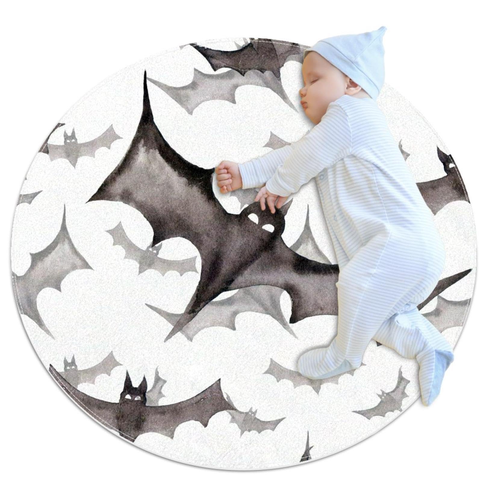 Tapis de salle de bain chauve-souris rond 1m antidérapant pour chambre