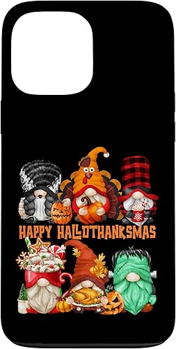 iPhone 13 Pro Max Halloween Acción de Gracias Navidad Gnomos Feliz Hallothanks caso