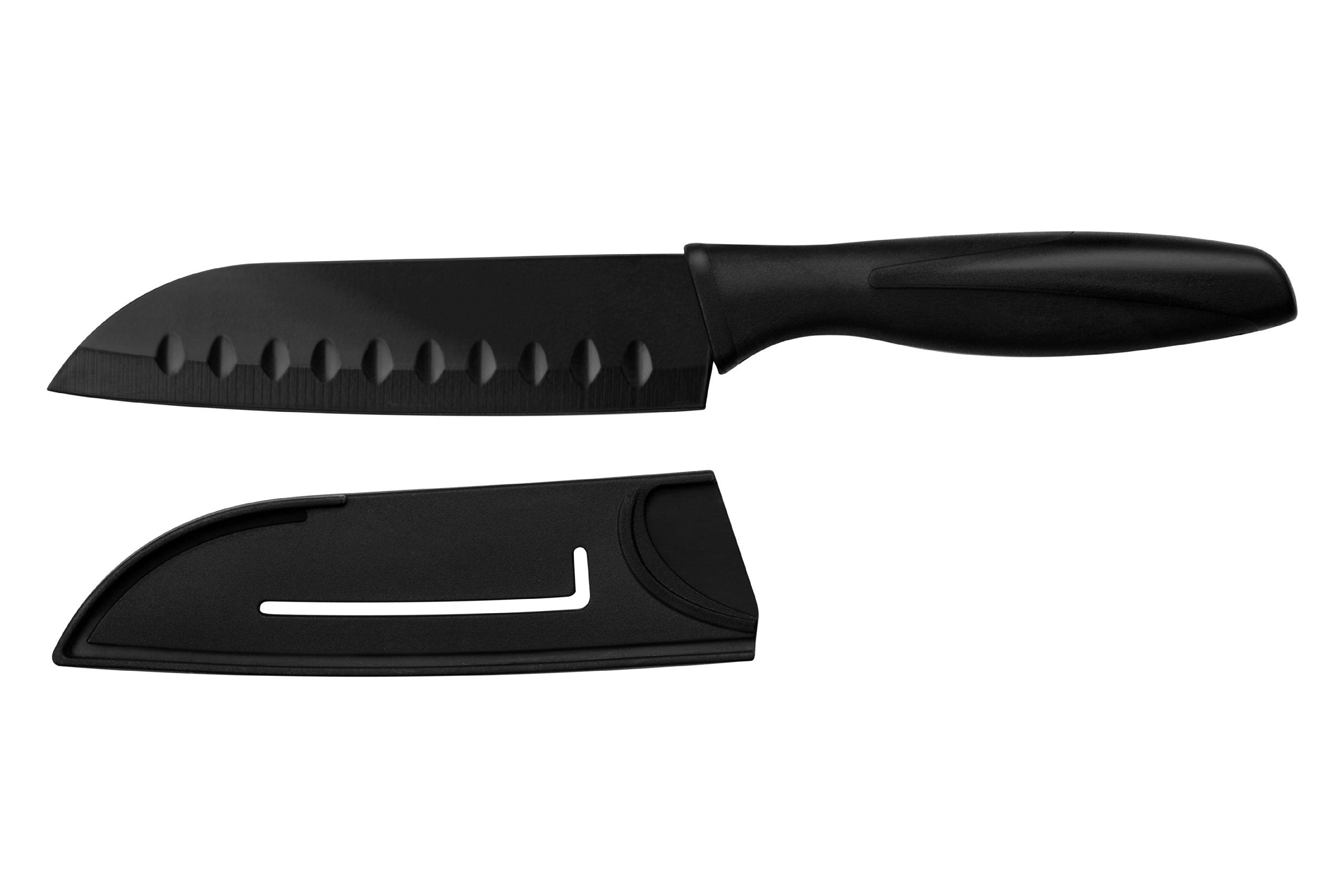 Premier Housewares Santoku Knife With Sheath, Black