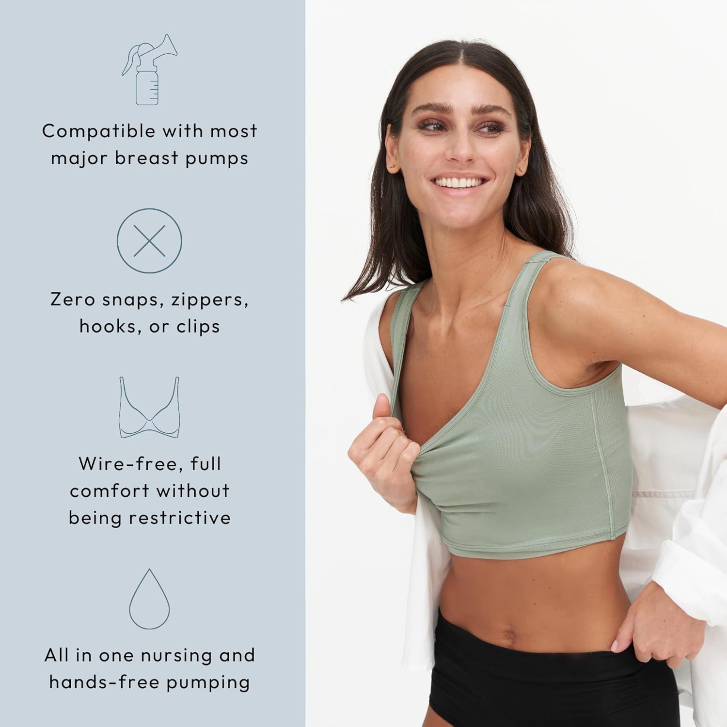 Larken Hands Free Pumping Bra for Breastfeeding | Breast Pump - Maternity Bras for Pregnancy, Pumping & Nursing Bra in One - Image 4