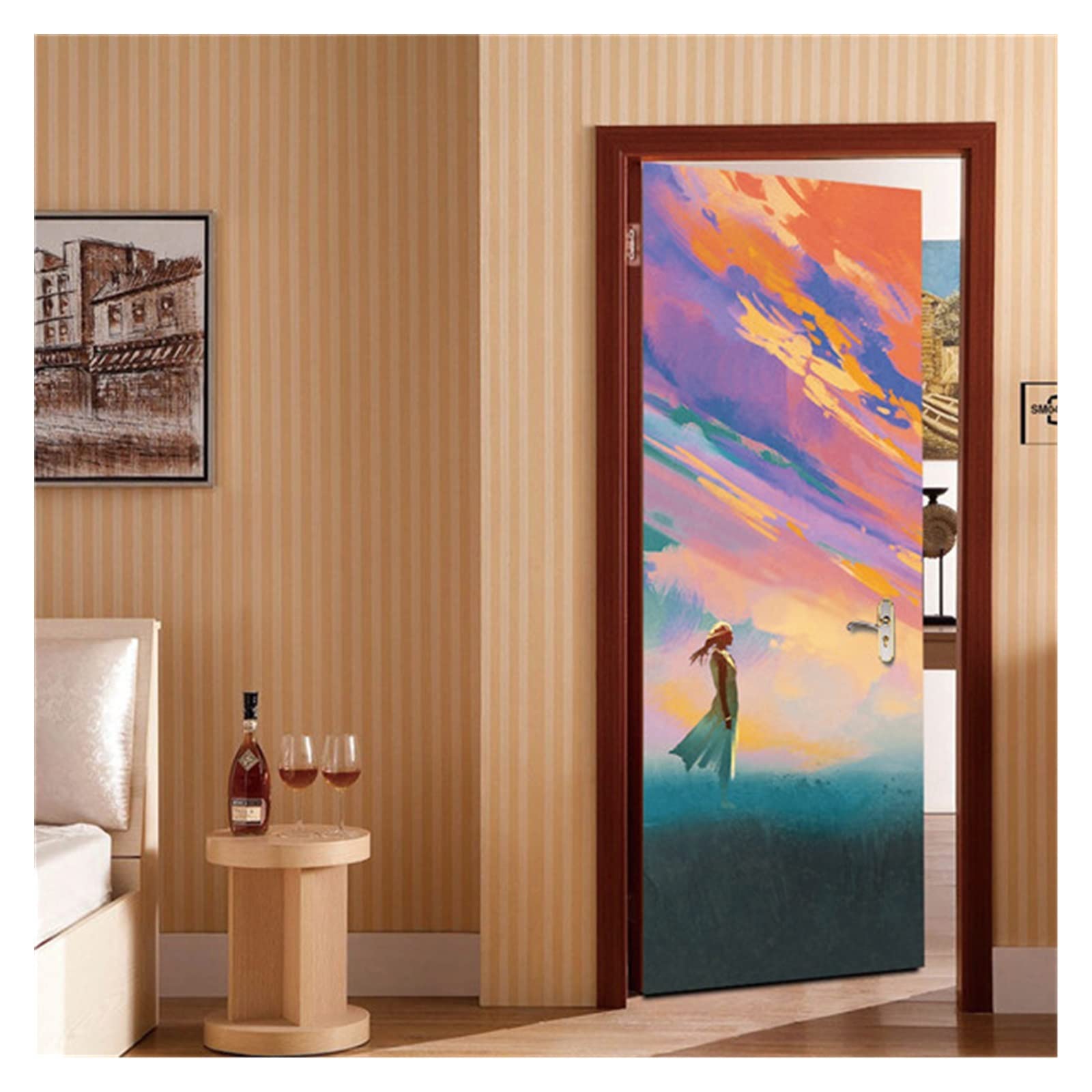 Autocollant de porte cottage cosy pour créer une ambiance chaleureuse dans la chambre