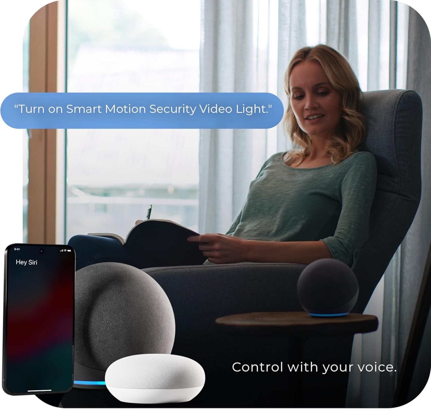 Smartphone screen showing a motion detection notification from the security light app
