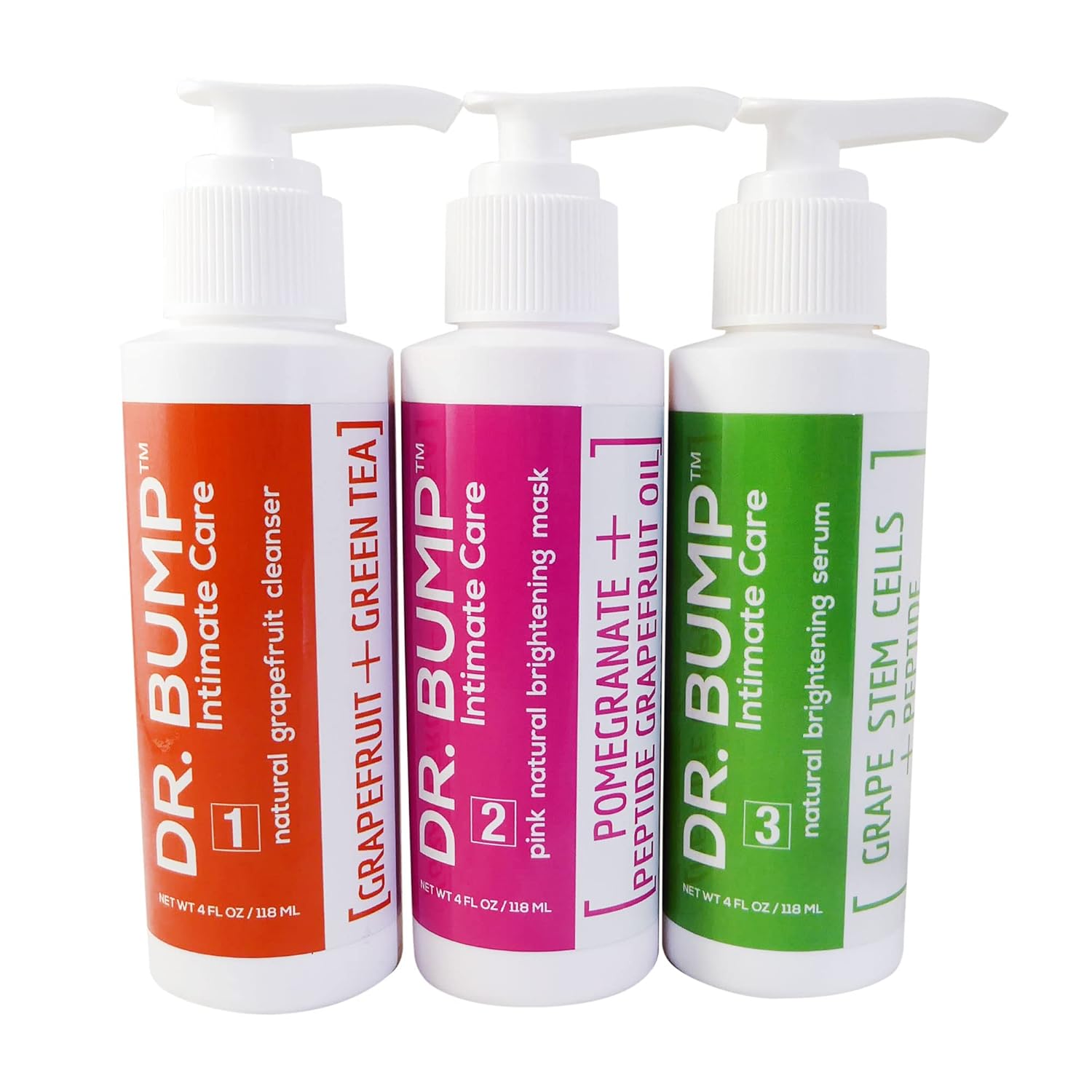 Waxness Dr. Bump Intimate Care 3-Step Between Waxing Treatment Kit Cleanser Mask Serum 3 x 4 fl oz (118 ml) – Professional Skin Care – Made in USA
