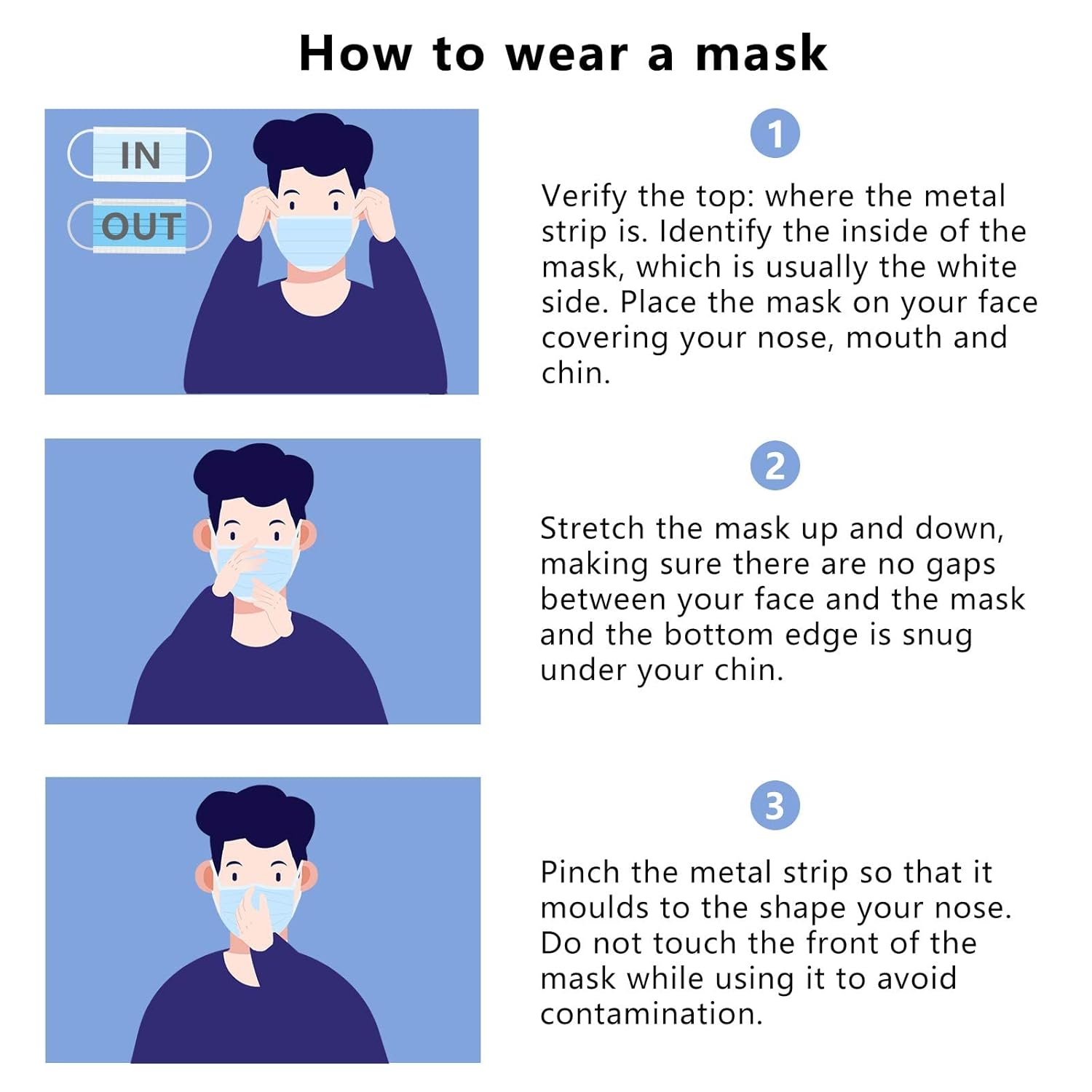 Borje 200 PCS Black Disposable Face Mask 3 Ply Protection Face Masks