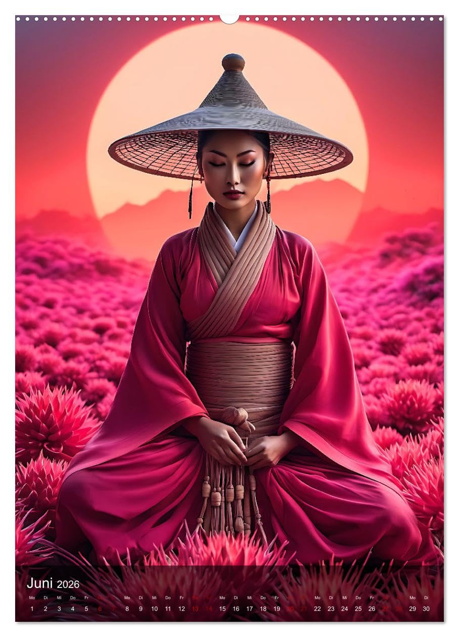 Zen - im Einklang mit Körper und Geist (Wandkalender 2026 DIN A2 hoch), CALVENDO Monatskalender: Inspirierende Darstellungen meditativer Szenen von ... Aura spiritueller Harmonie (CALVENDO Kunst)