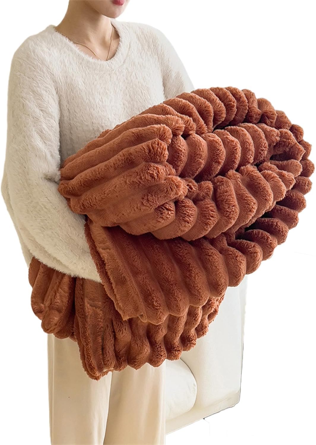 Couverture en fausse fourrure de lapin pour affronter le froid