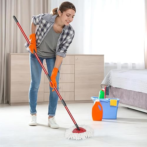 Miniatura 7 de Qulable Mango de repuesto para trapeador giratorio, mango de repuesto de 4 secciones de 30 a 58 pulgadas, mango EasyWring para limpieza de suelos