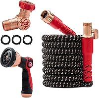 Pocket Hose 50FT Copper Head Expandable Garden Hose - No Kink, 360° Pivot, Anti-Burst, Lead-Free, Tri-Tex Tubing | AS SEEN ON TV