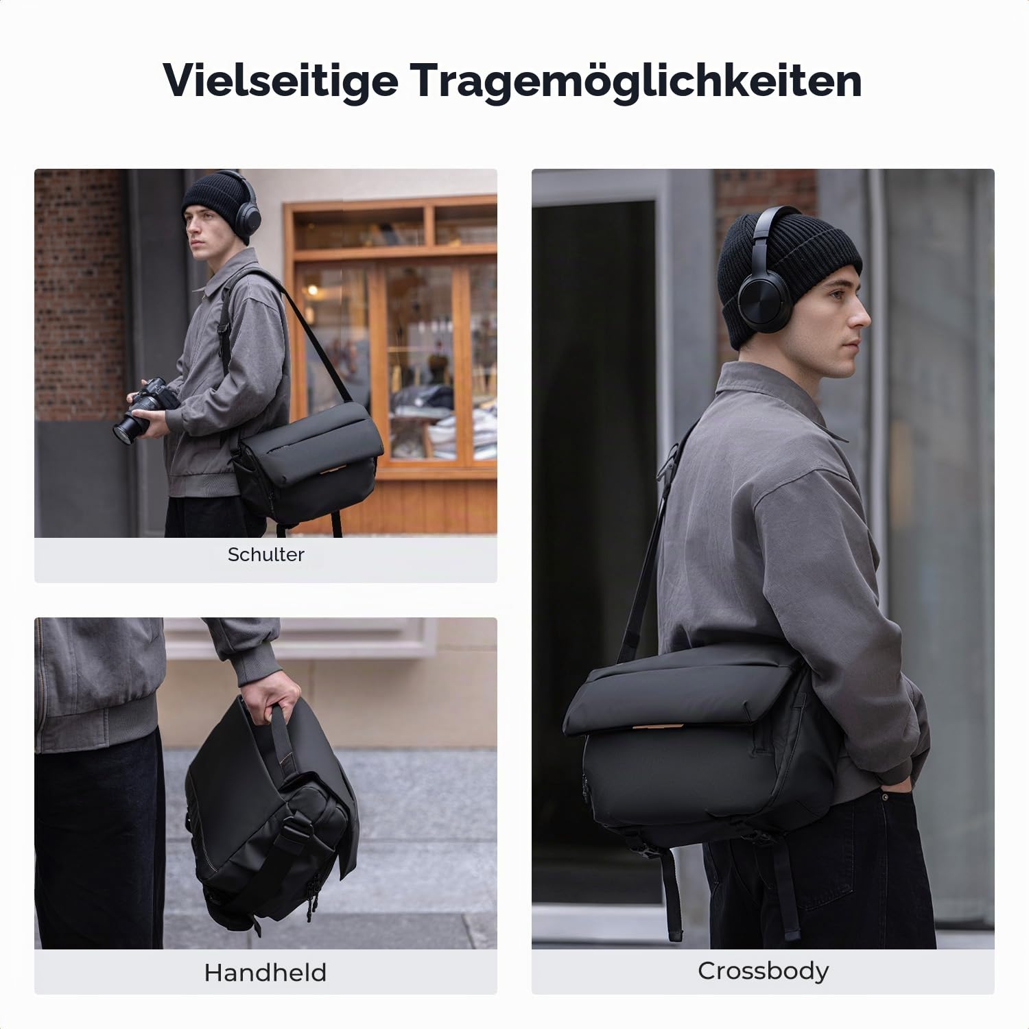 K&F CONCEPT Kameratasche mit großem Fassungsvermögen, geeignet für Kameras, 70-200 mm f/2,8 Objektive und Laptops bis zu 13 Zoll