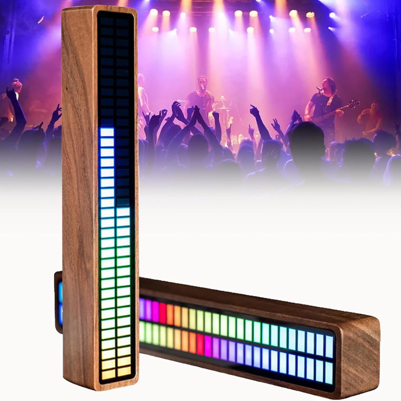 RGB Pickup Music Rhythm Lights, wyświetlacz spektrum muzyki LED synchronizacja muzyki RGB światło z 3 rodzajami dynamicznych świateł i wbudowanym mikrofonem, funkcja pamięci wyłączania