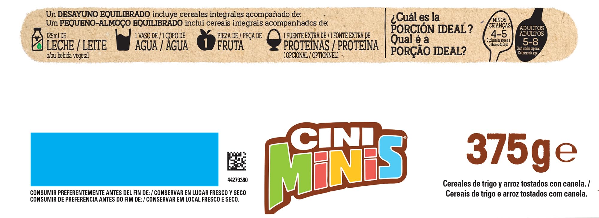 Nestlé Cini Minis cereales de desayuno tostados con canela, trigo y arroz, 375 g