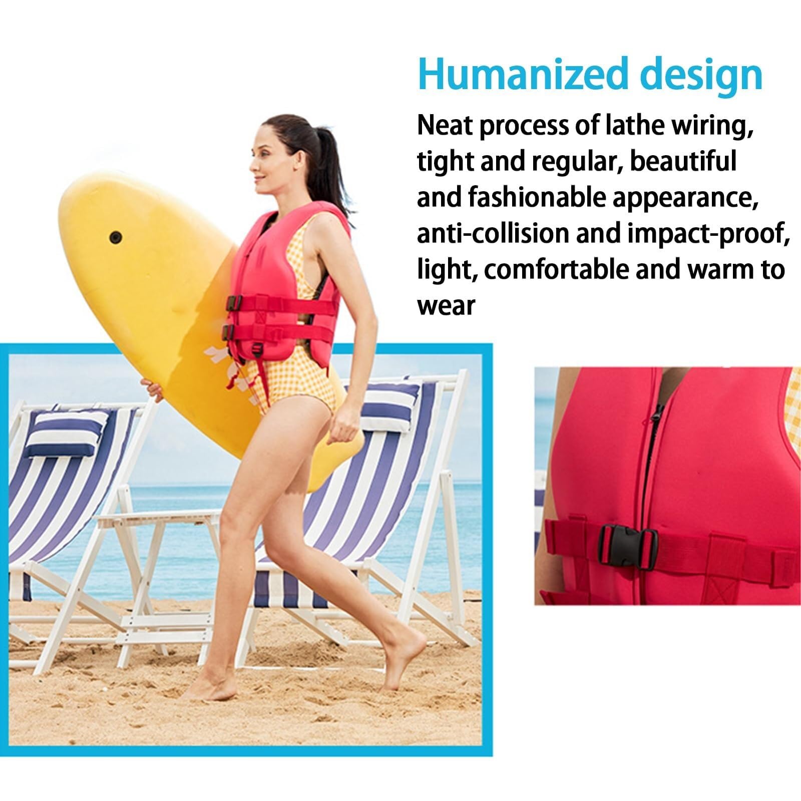 Giacca da Surf in Neoprene Regolabile for Kayak da Pesca in Barca | Giacca da Surf in Neoprene Regolabile con Cinturino Anti-ribaltamento for Gli Sport con Pagaia da Pesca in Kayak