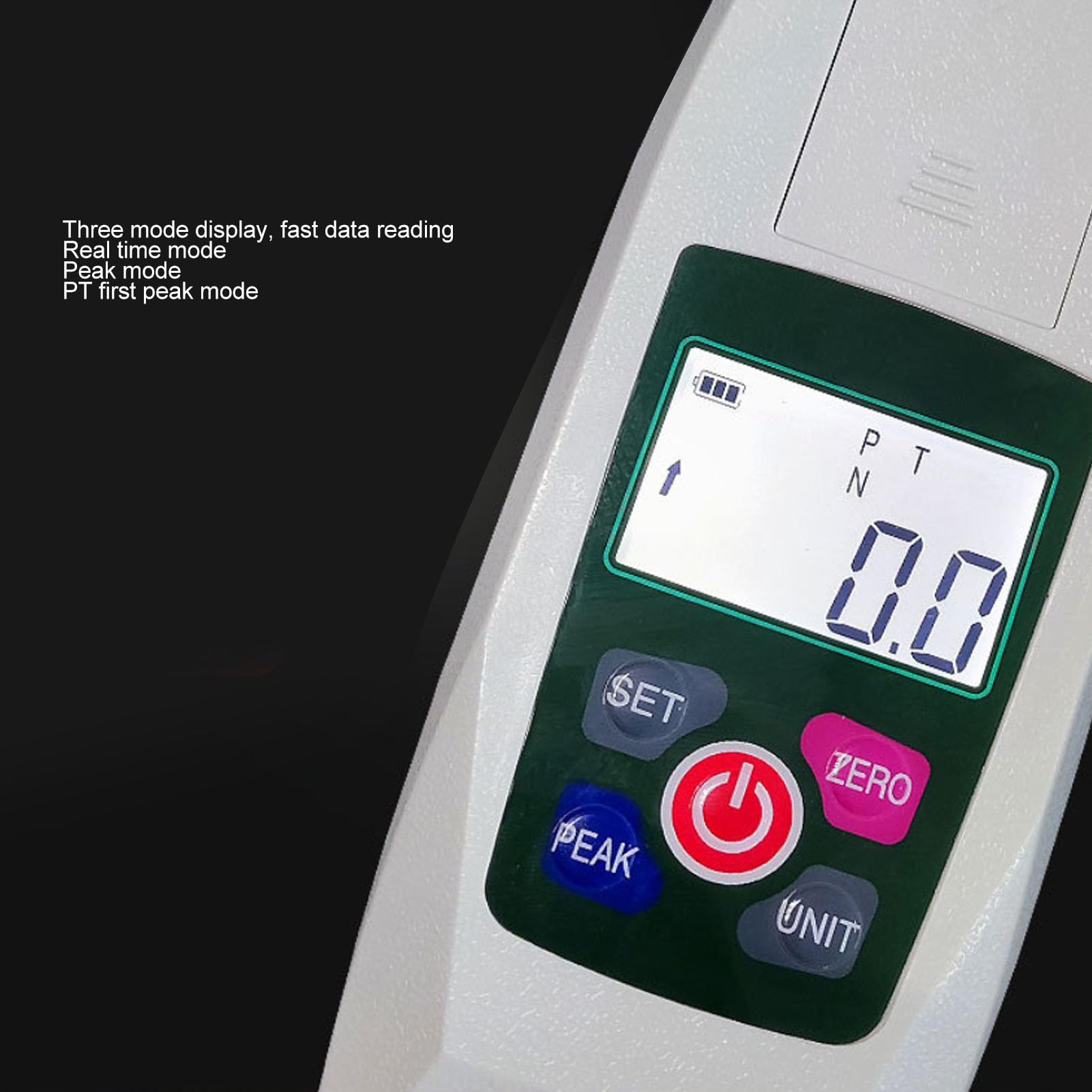 ViaGasaFamido Dinamómetro Digital Push-pull Medidor de Fuerza 500N con Modos de Pico en Tiempo Real 4 Unidades N LB Kg Oz LCD Retroiluminada Apagado Automático para una Medición Precisa