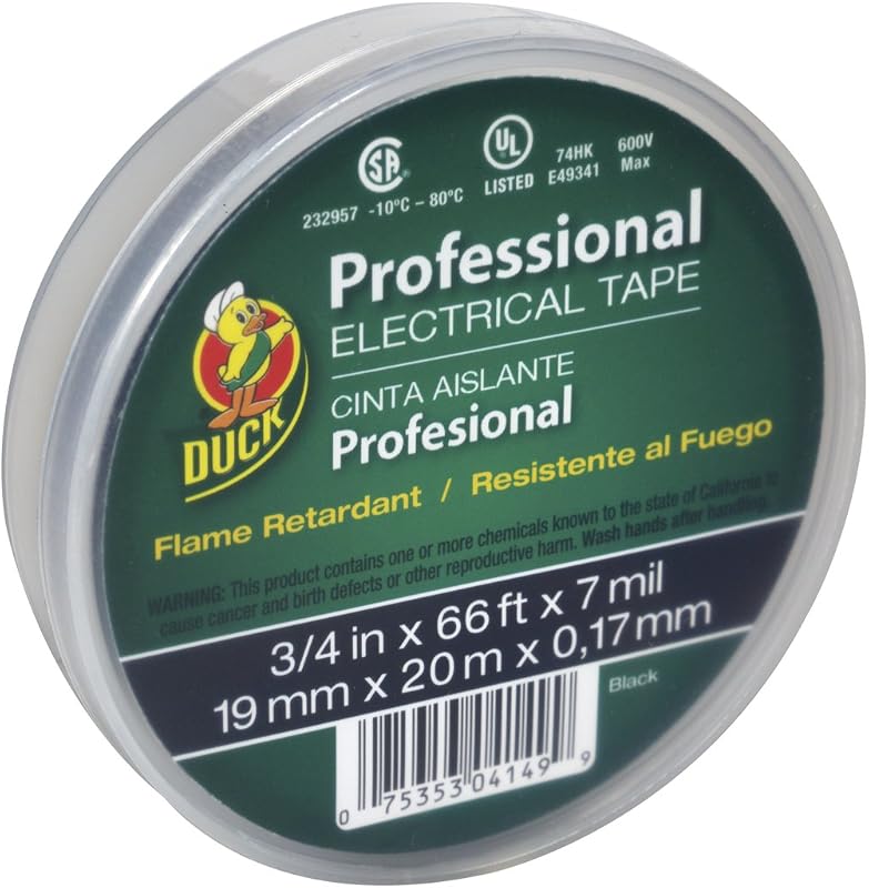 Brand Professional Grade Electrical Tape, 3/4-Inch by 66 Feet, Single Roll, Black (299019)