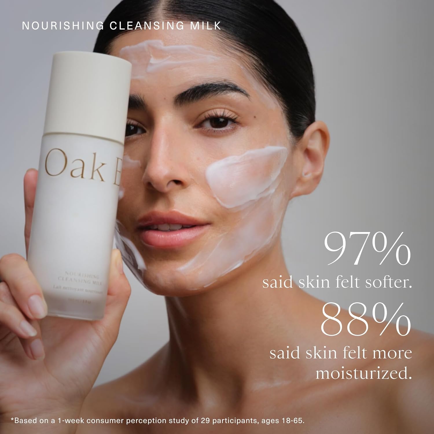 Oak Essentials Nourishing Cleansing Milk | Gentle Makeup Remover Face Wash with Oat Amino Acids, Rice Bran & Rosemary Extract, 5 Oz - Image 4