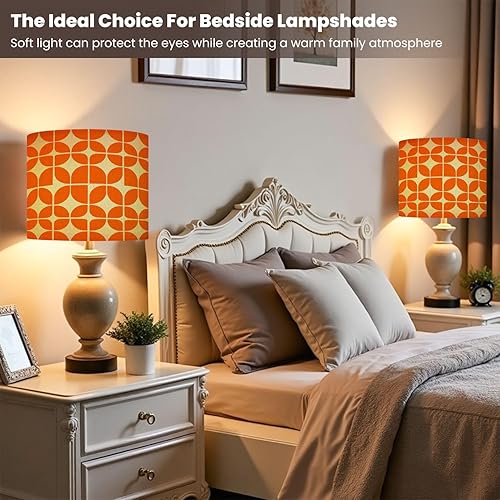 Miniatura 4 de Pantallas de lámpara naranja de mediados de siglo años 70 y 80 retro Morden abstracto geométrico, pantallas decorativas bohemias, 1 paquete de