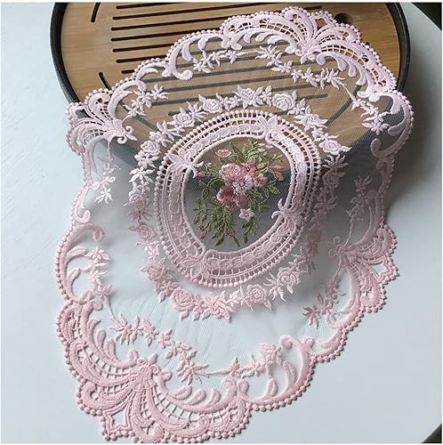 Paquete de 2 manteles individuales de encaje retro, manteles individuales de ganchillo francés, manteles bordados a mano, 12 x 16 pulgadas, manteles