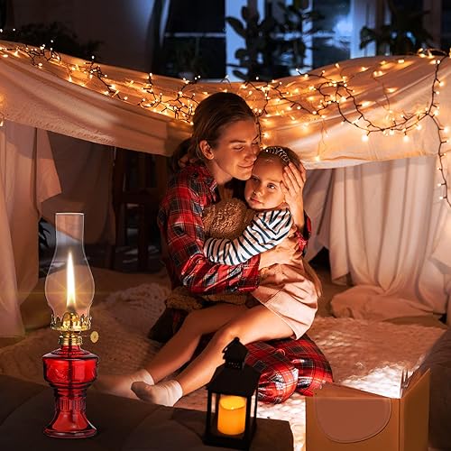 Miniatura 7 de 2 lámparas de aceite de cámara para uso en interiores, lámpara vintage de queroseno, linterna rústica de queroseno de huracán con mecha de fuego