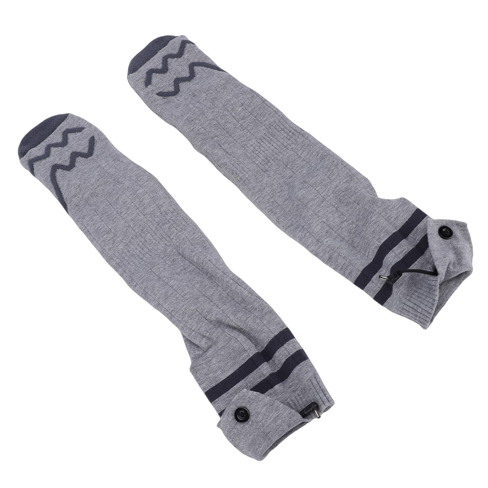 Lot de 2 paires de chaussettes chauffantes électriques rechargeables pour homme et femme - Pour le ski et le camping en hiver - Gris