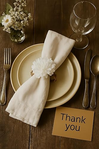 Miniatura 4 de Rustic Napkin Rings for Wedding Table Settings, Country Bridal Shower, Barn Reception and Party 5pcs