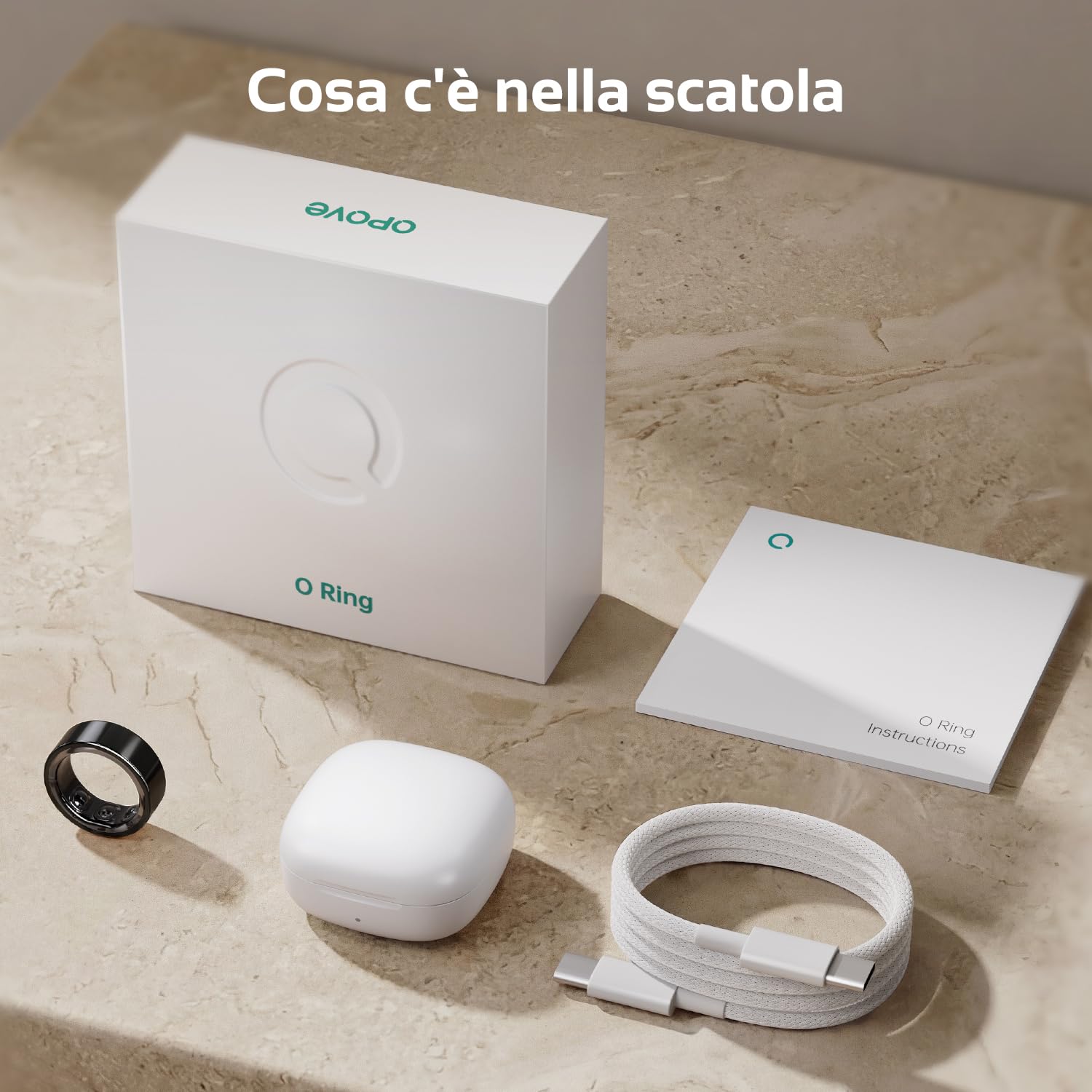 opove Smart Ring, Anello Smart con App Senza Abbonamento, Monitoraggio del Sonno, Frequenza Cardiaca, HRV, Anello Fitness Tracker, Batteria fino a 8-12 Giorni, Compatibile con iOS & Android, Nero-9